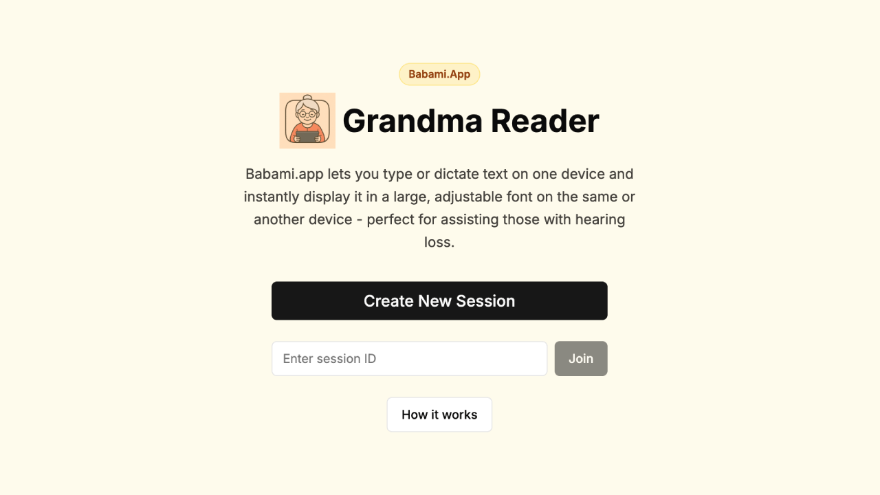 Show HN: Babami.app Talking to my grandma without shouting